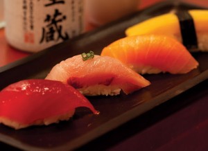 a plate of sushi