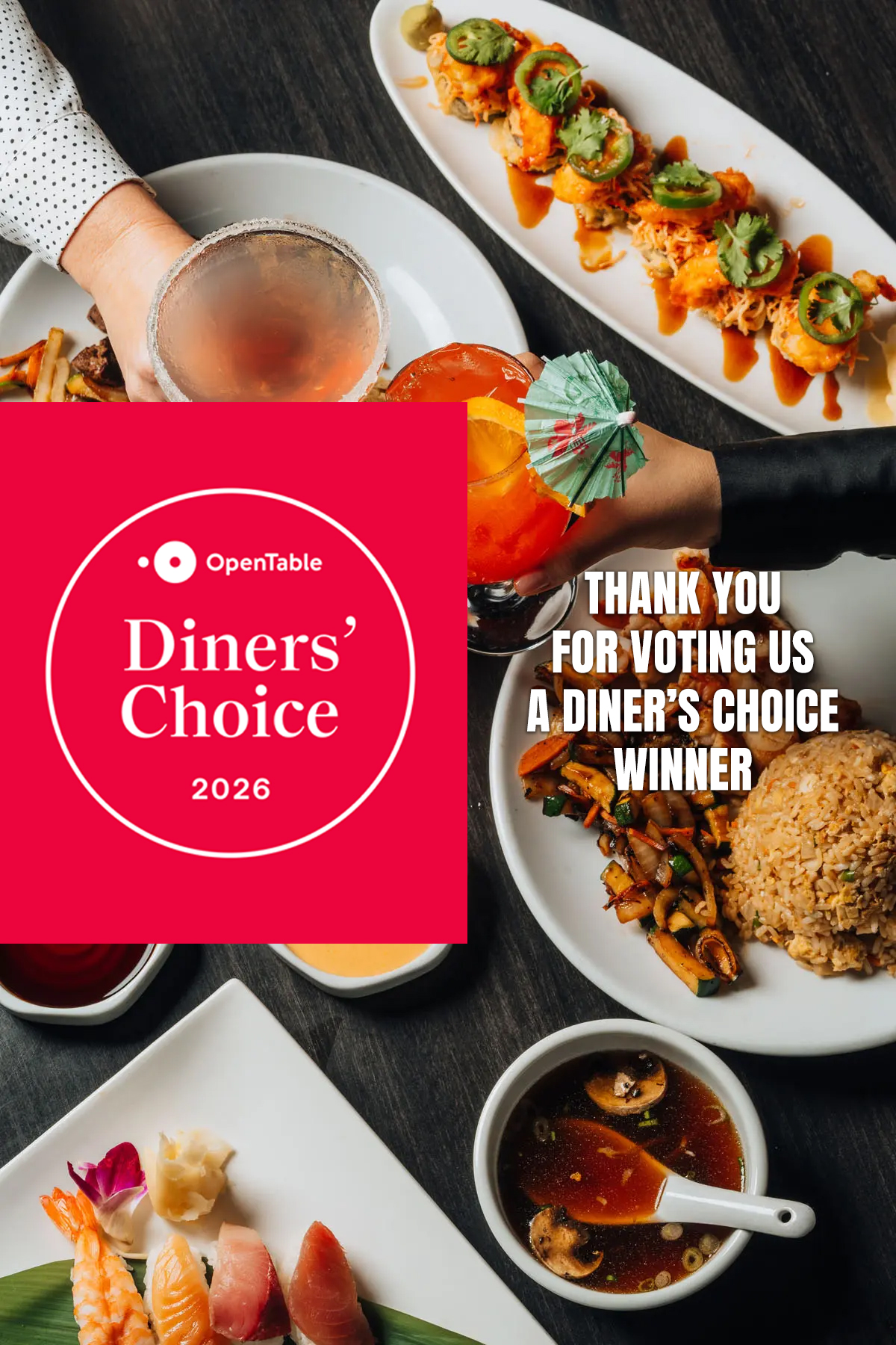 
                    Thank You for Voting Us a Diner’s Choice Winner