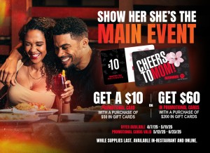 Show her she’s the main event with a Benihana Gift Card