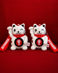 2 Benihana Lucky Cat bag charms